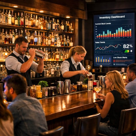 Bartender Crafting Cocktail at Trendy Bar
