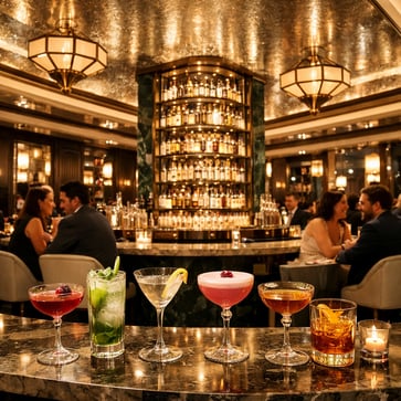 Luxury Bar with Platinum Leaf Ceiling and Vintage Cocktails-1