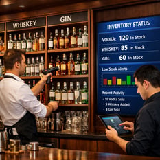 Modern Bar Inventory System with Digital Display and Bartender-1