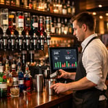 Modern Bar with Automated Pour System and Colorful Liquor Display-1